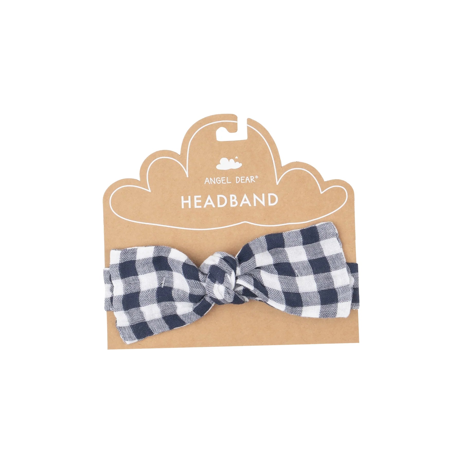 Gingham Navy Headband