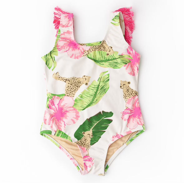Botanical Fringe Back Swimsuit