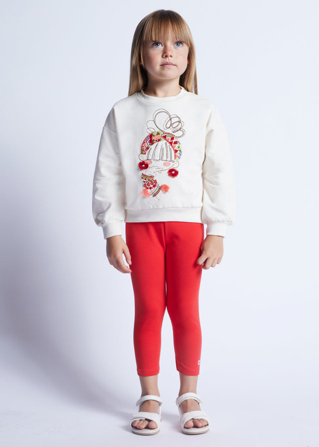 Chic Embellished Girl Pullover