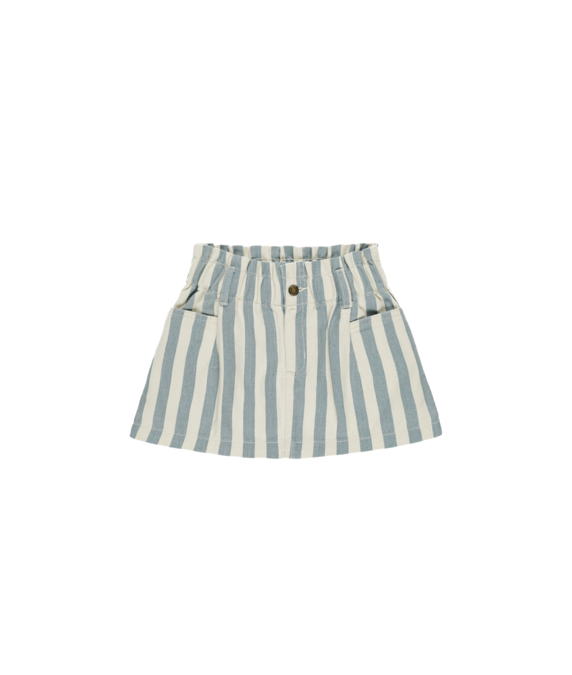 Denim Mini Skirt-Ocean Stripe