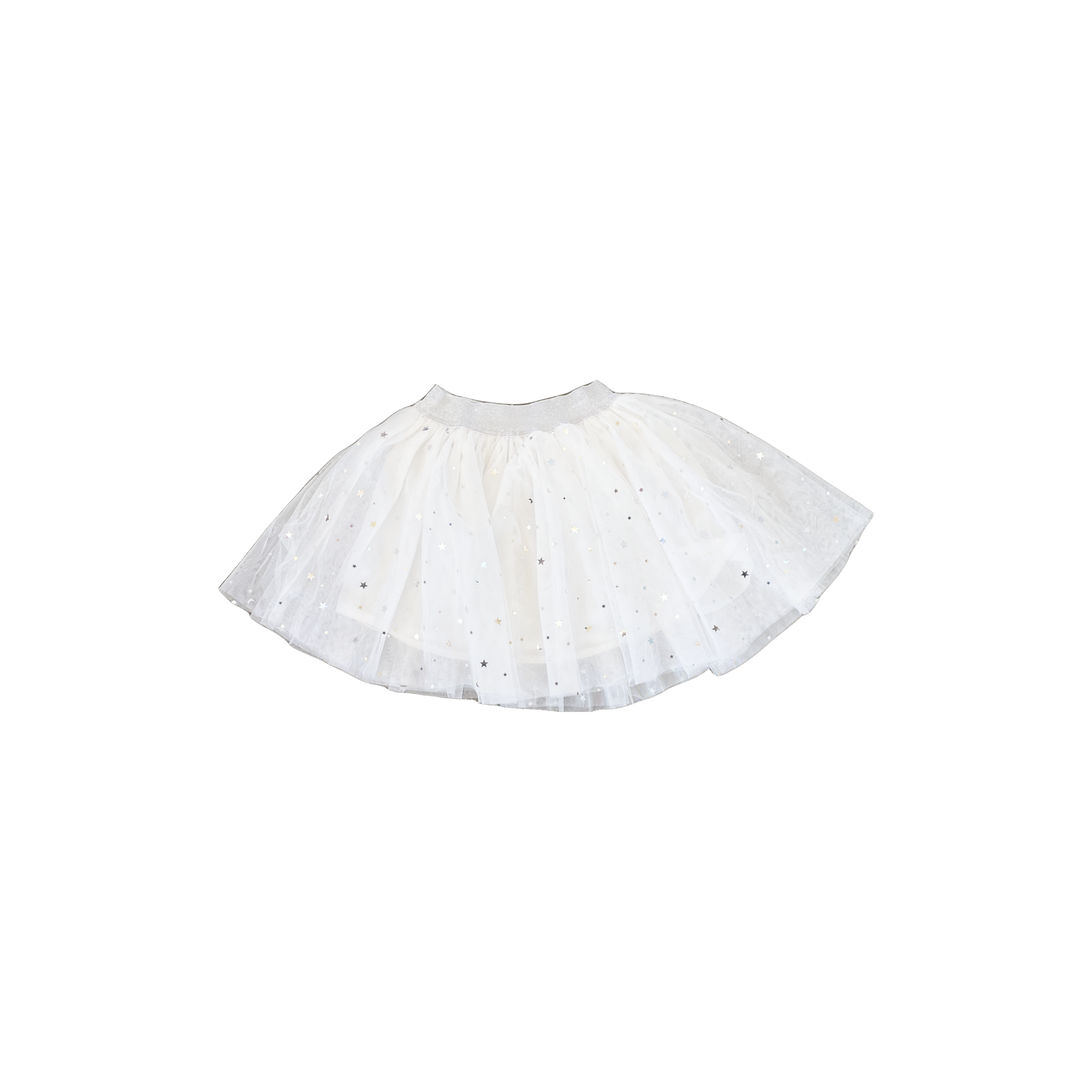 Silver Elastic Tutu with Stars