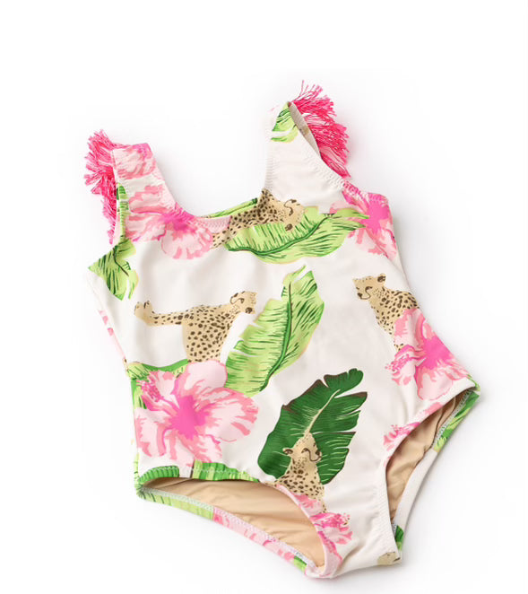 Botanical Fringe Back Swimsuit