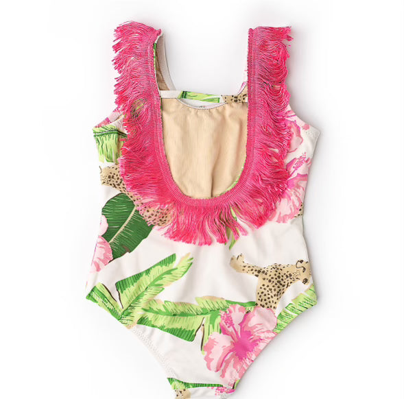 Botanical Fringe Back Swimsuit