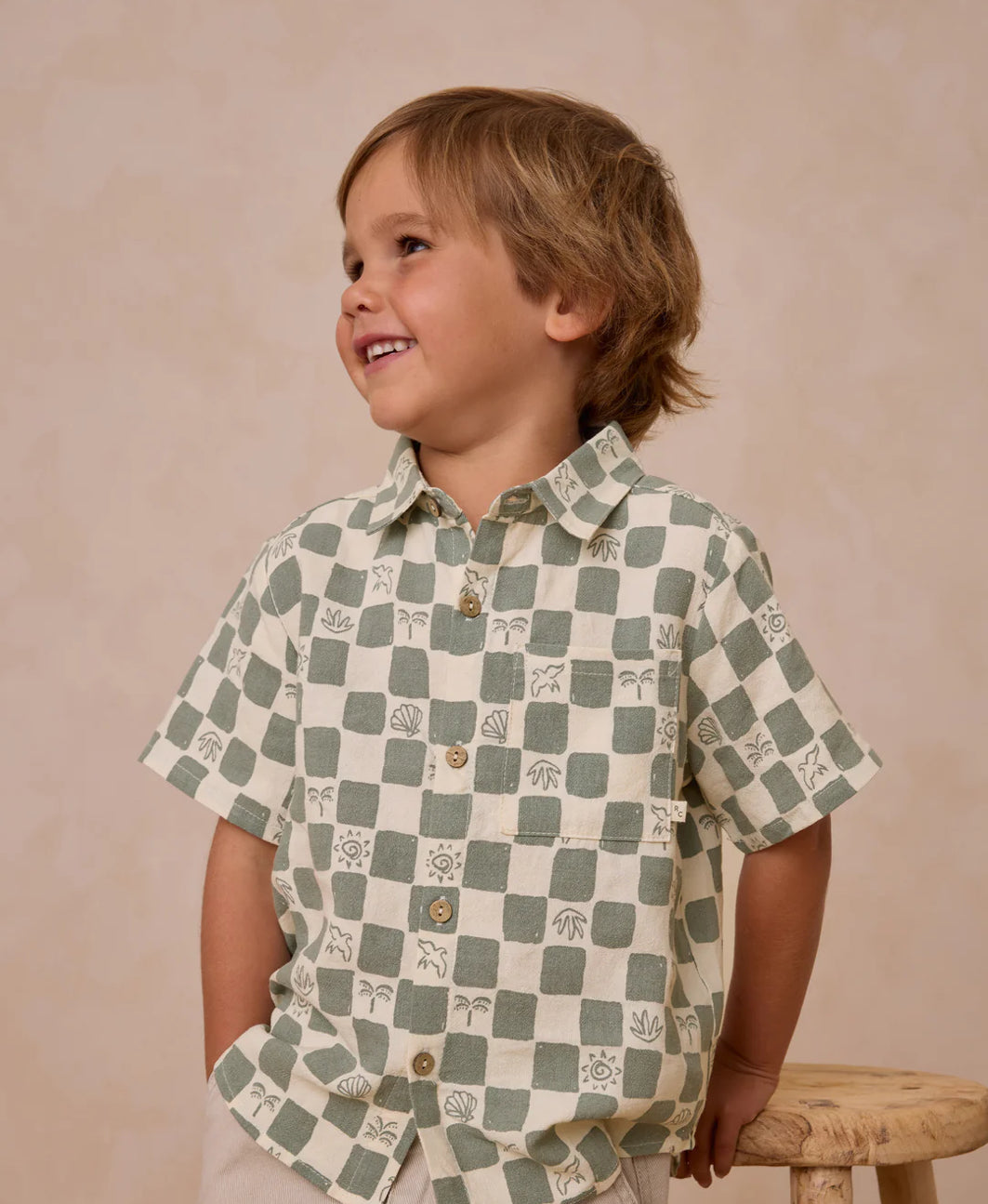 Collared S/S Shirt-coastal check