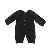 Button Gauze Long Romper