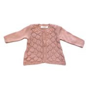 Button Knit Cardigan with Scallop