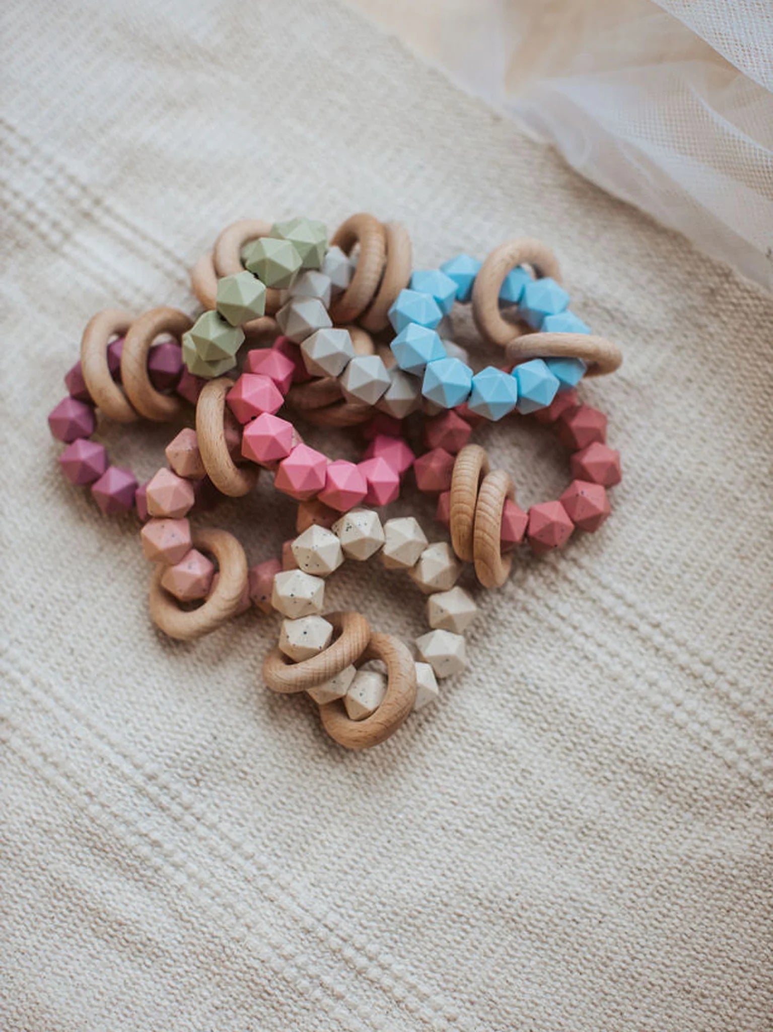 Abby Silicone Wood Rattle - Wren Harper