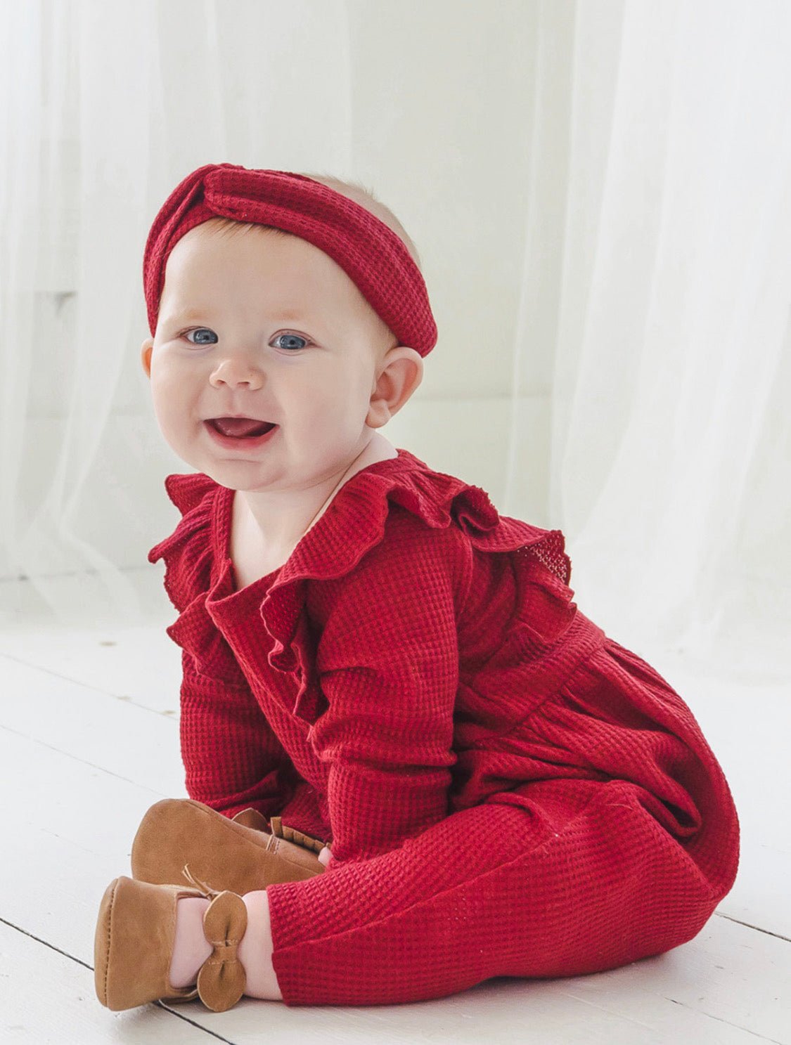 Berry & Olive Waffled Romper - Wren Harper