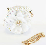 Big Flower Round Tweed Purse - Wren Harper