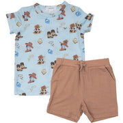 Cowboy Boots Crew Neck Tee and Short Set - Wren Harper