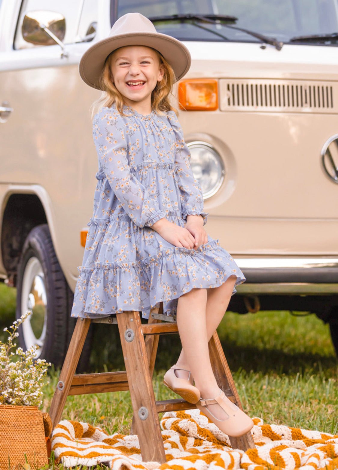 Daisies Tiered Chiffon Dress - Wren Harper