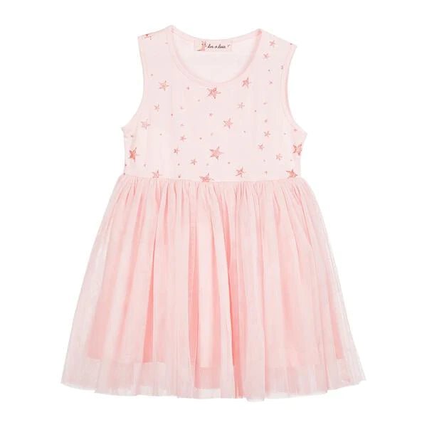 Glitter Gold Star Tulle Dress - Wren Harper