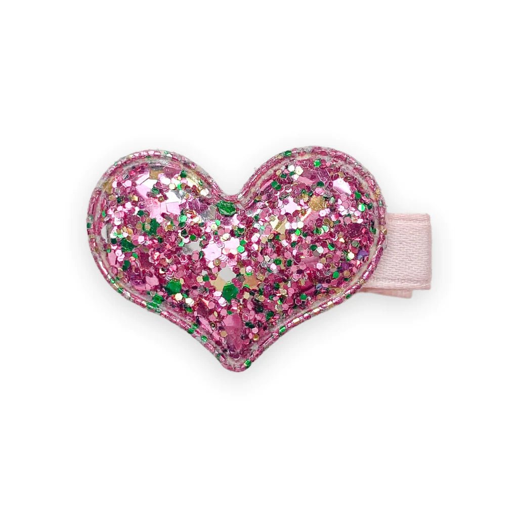 Glitter Heart Hair Clip - Wren Harper