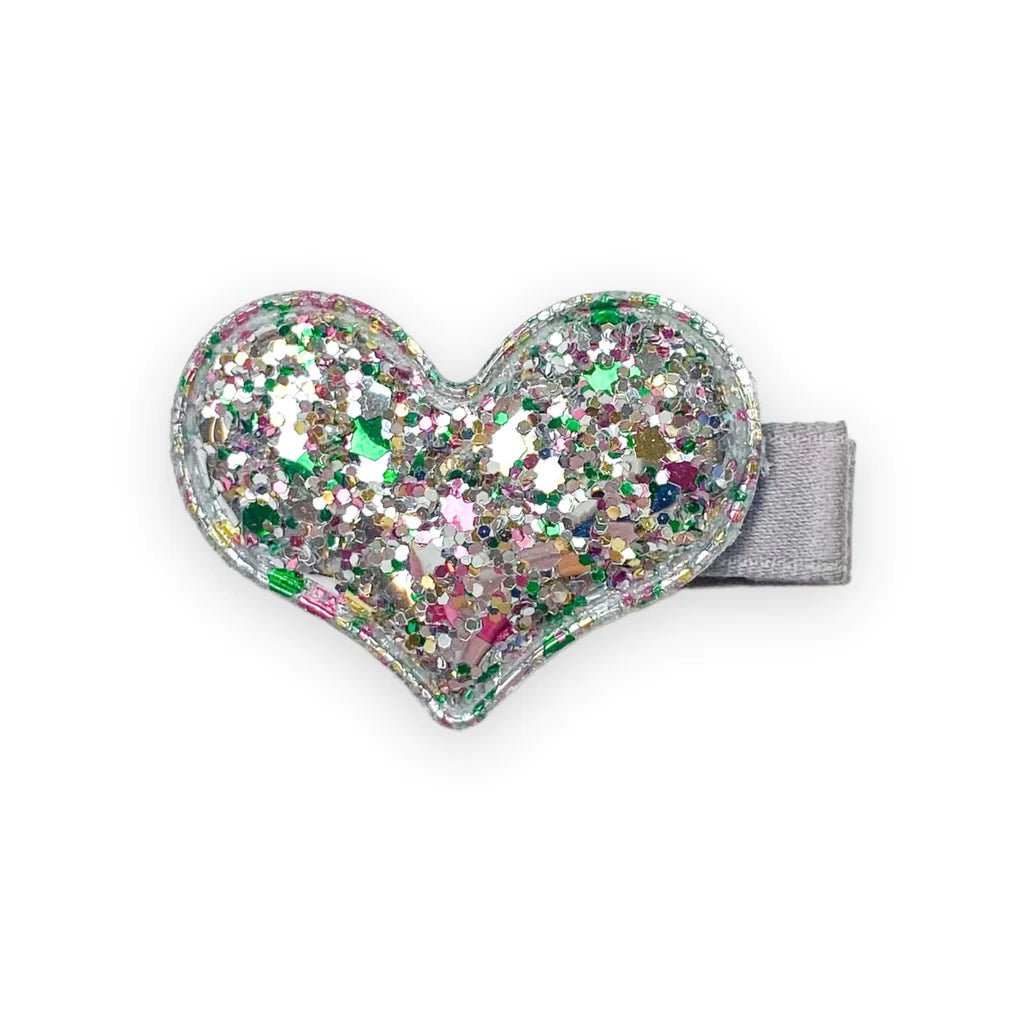 Glitter Heart Hair Clip - Wren Harper