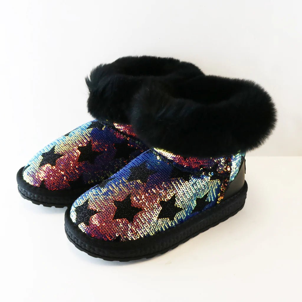 Sequin Star Furry Boot - Wren Harper