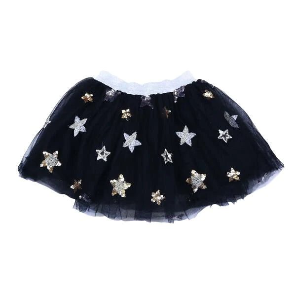 Silver Elastic Waist Star Sequinned Skirt - Wren Harper