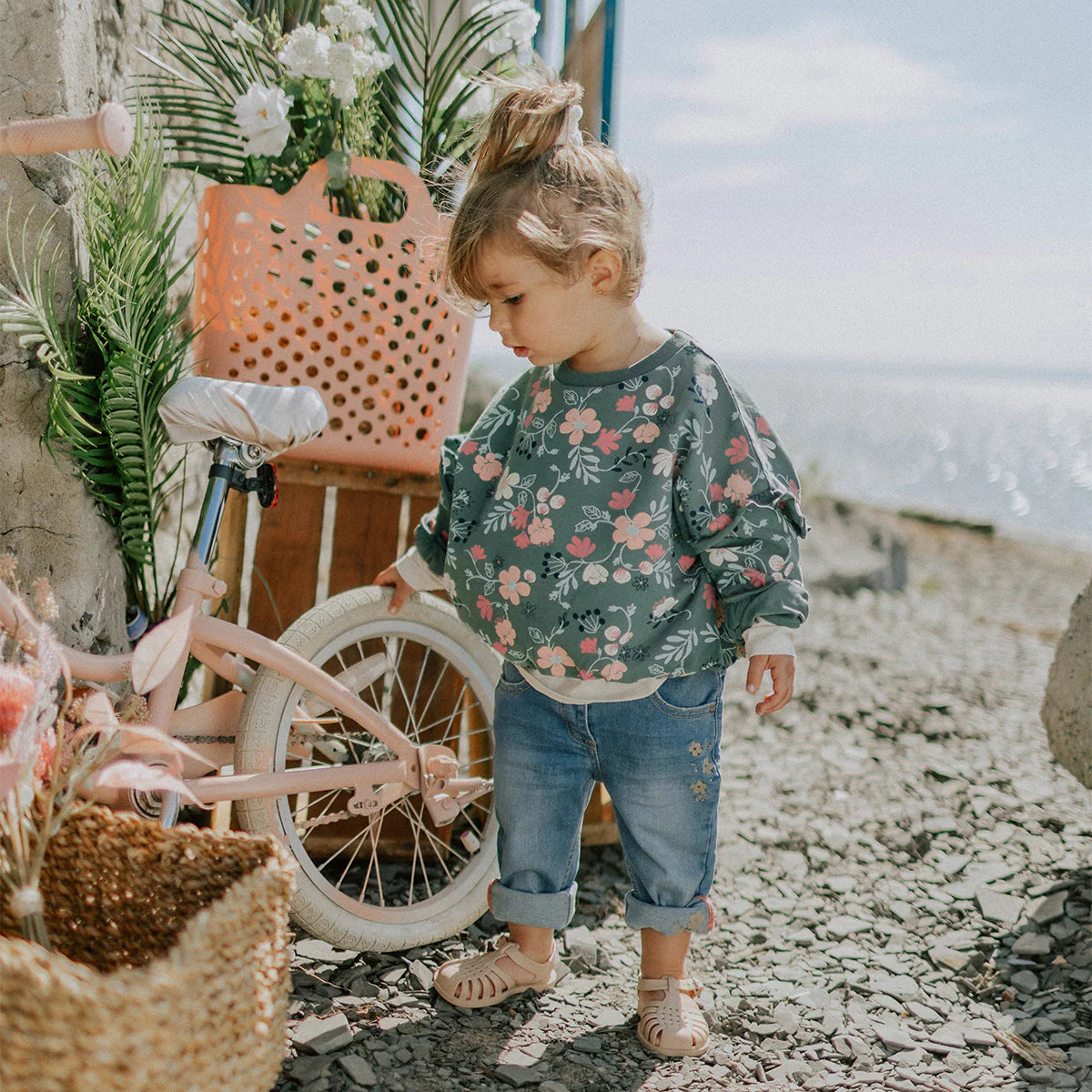 Green Floral Sweater