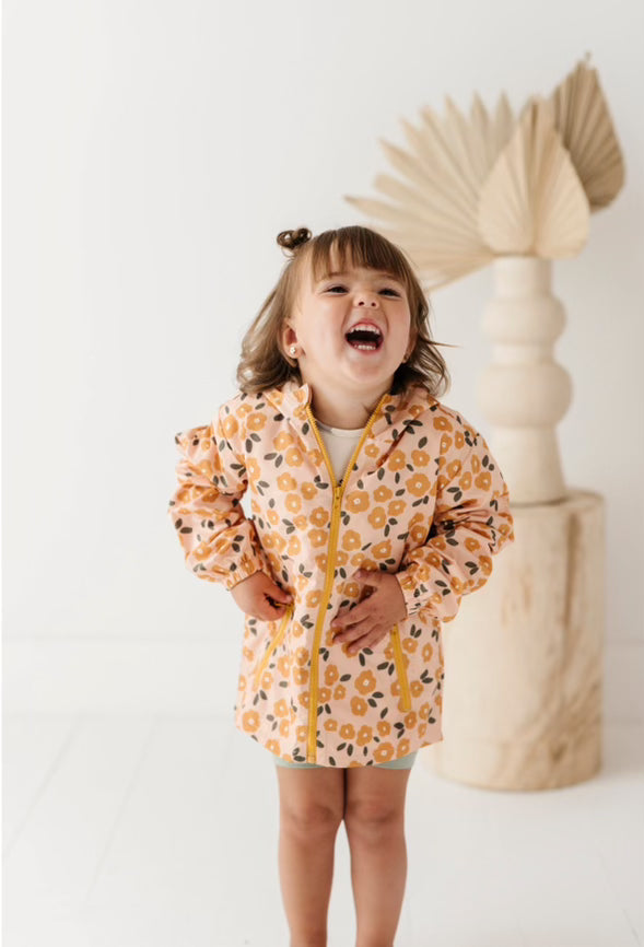 Gold Floral Rain Coat