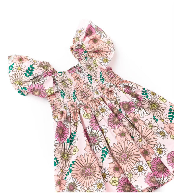 Retro Blossom Smock Dress