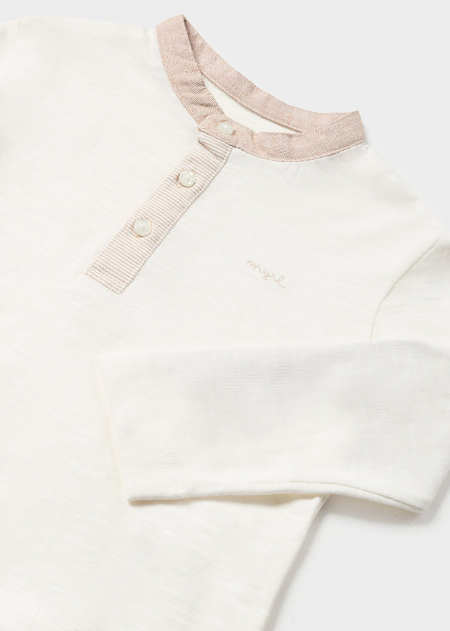 Half Button Long Sleeve Tee