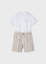 Linen Stripe Bermuda Set