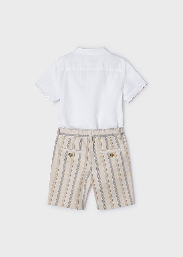 Linen Stripe Bermuda Set