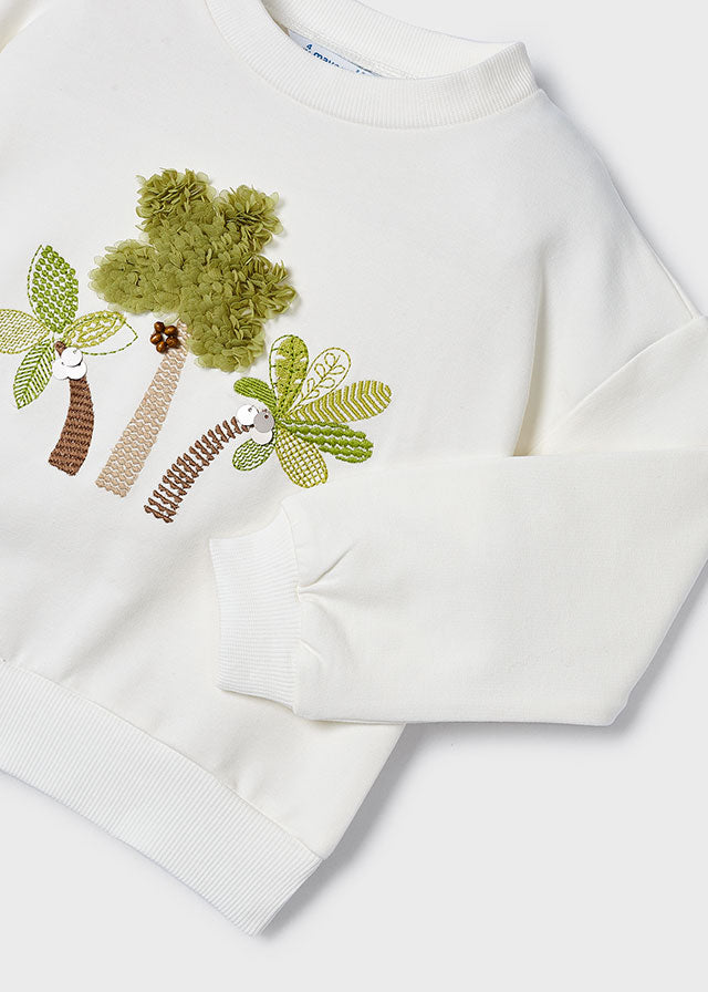 Tree Embroidered Pullover