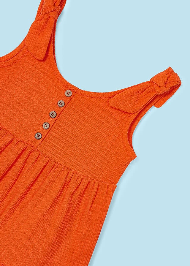 Orange Buttoned Romper