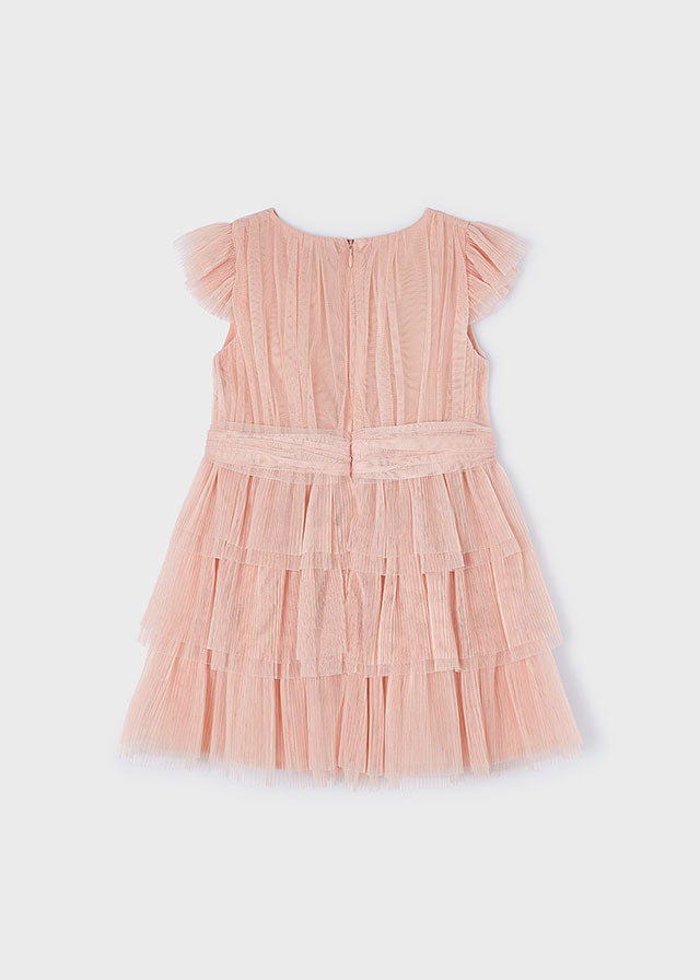 Pink Pleated Tulle Dress