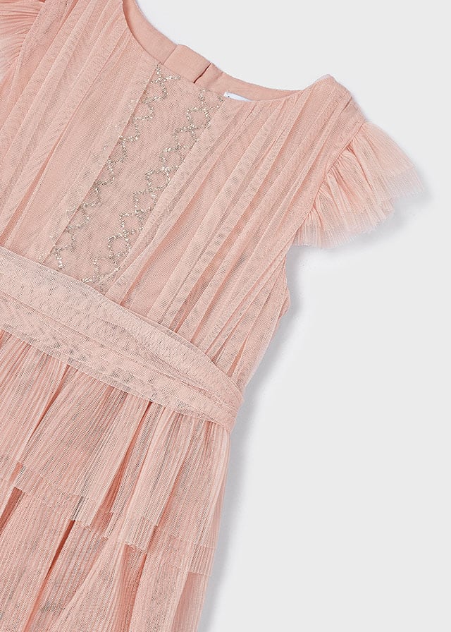 Pink Pleated Tulle Dress