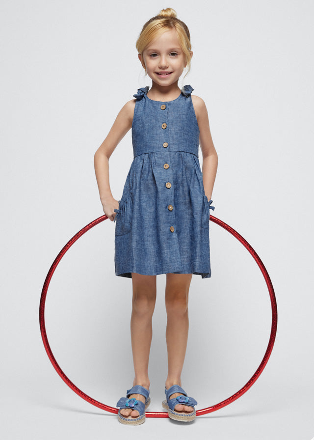 Buttoned Linen Dress