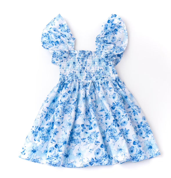Hibiscus Rose Smock Dress