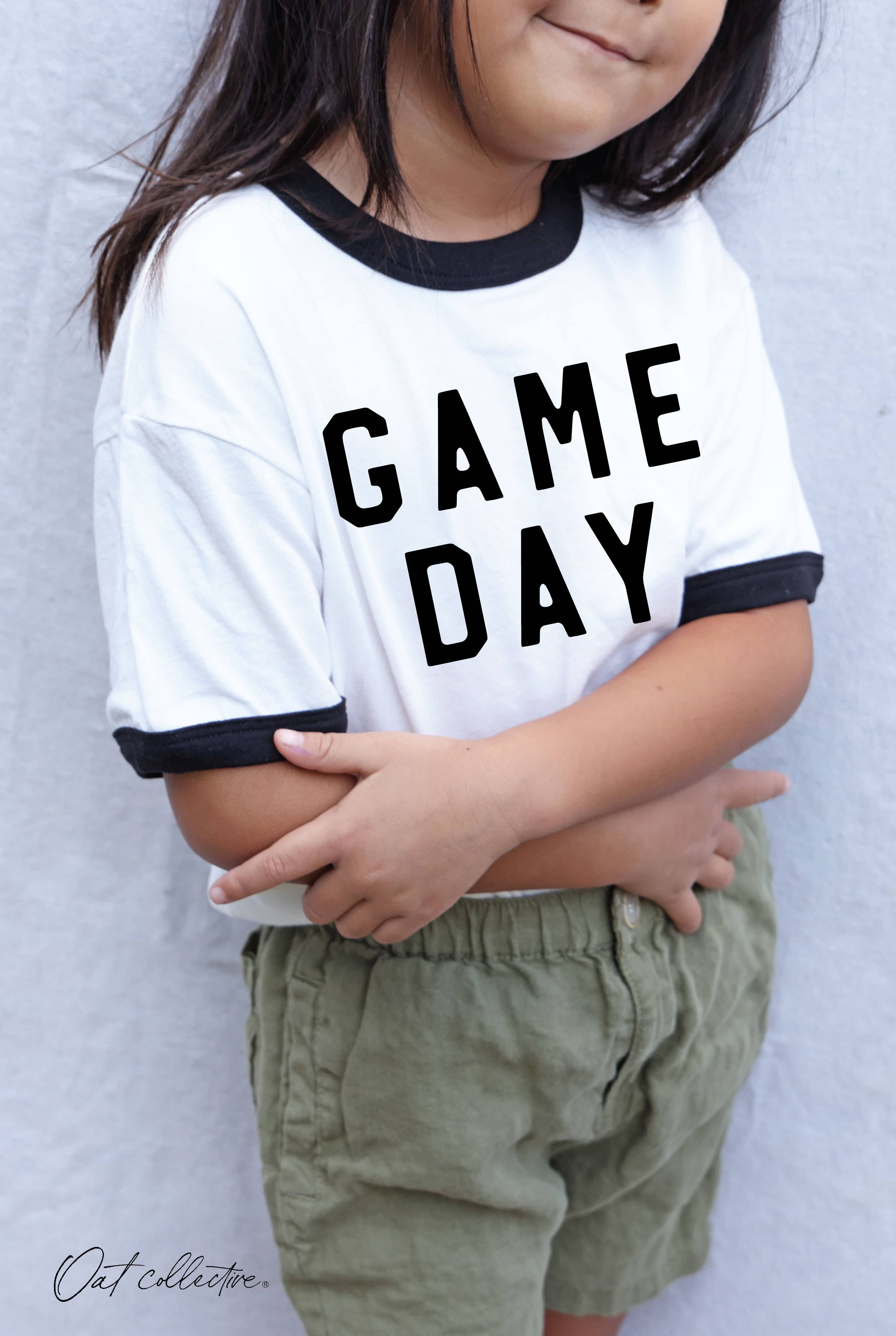 GAME DAY Toddler Ringer Graphic Top