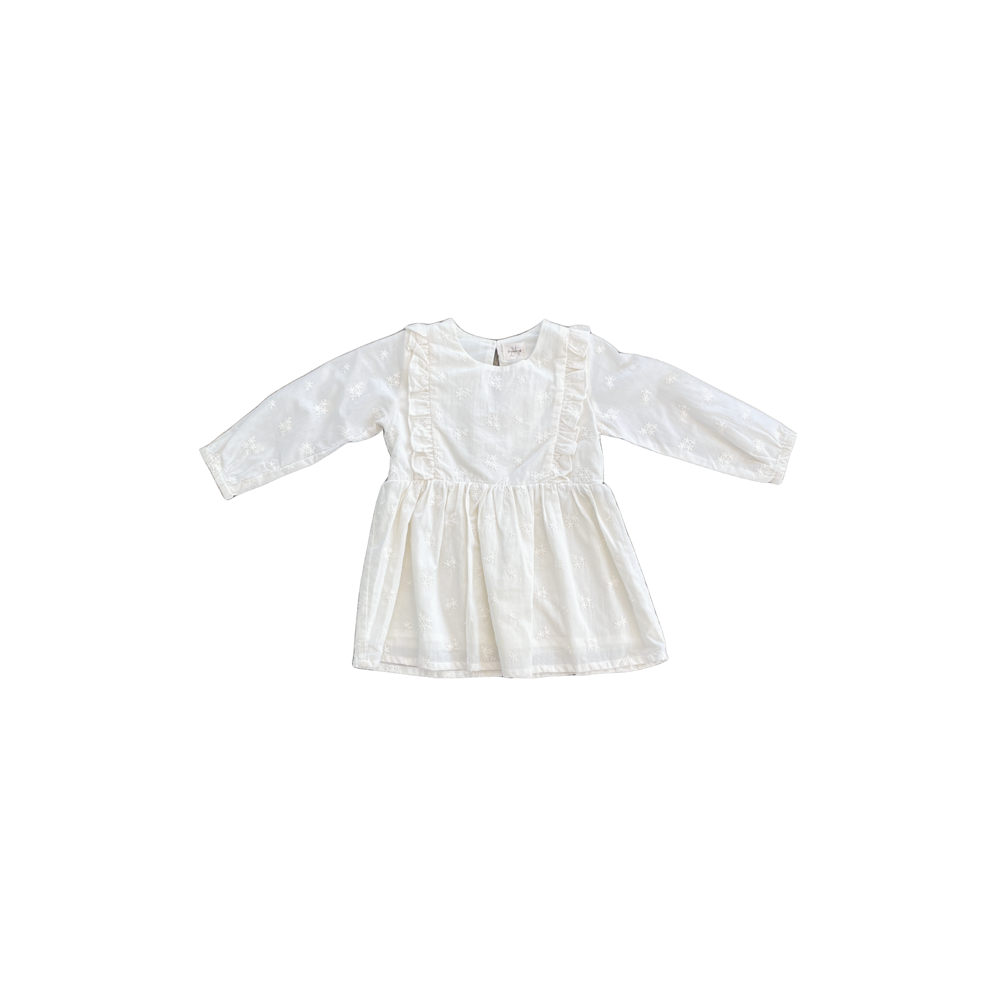 L/S Embroidered Dress Cream