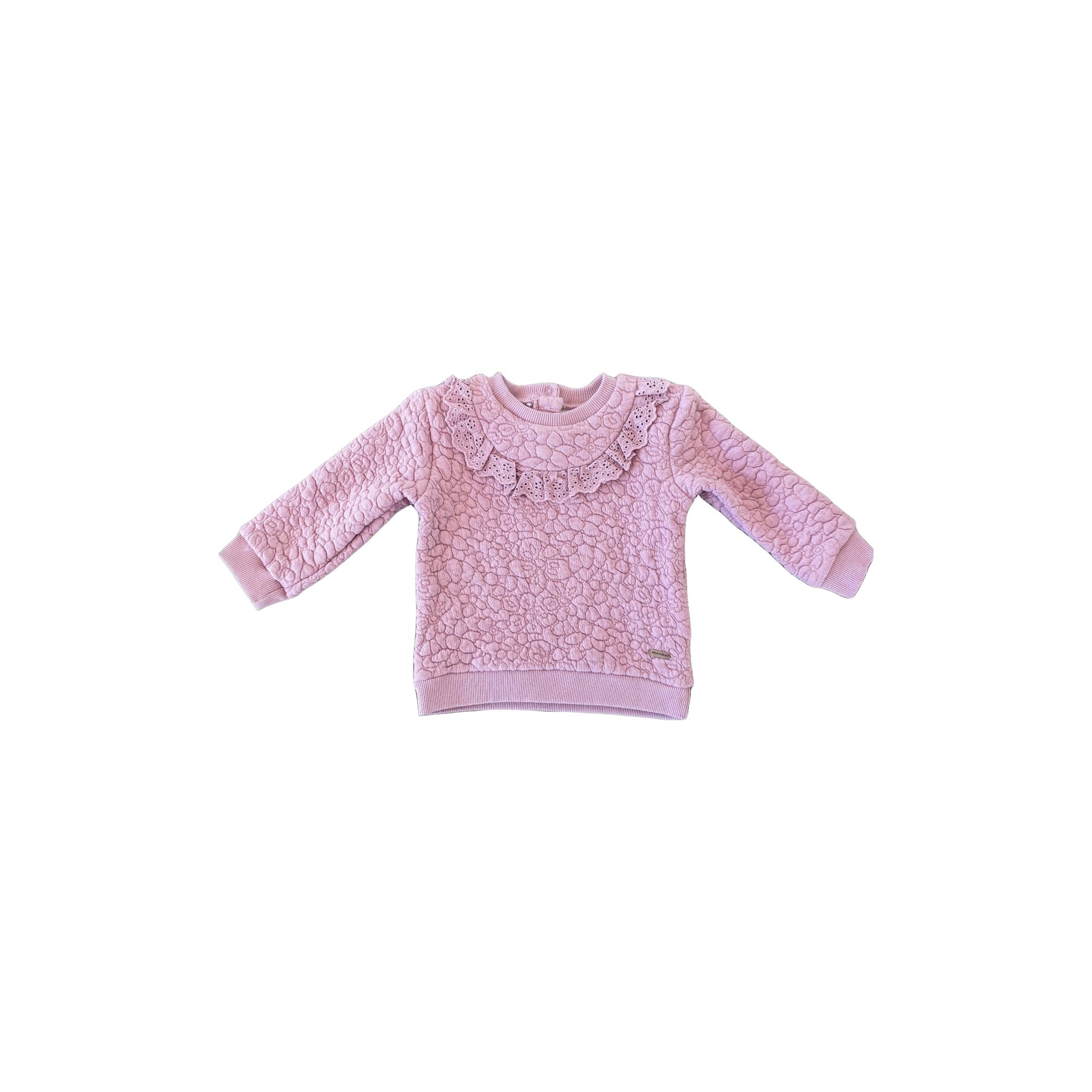 L/S Quilted Knit Sweatshirt w/Ruffle