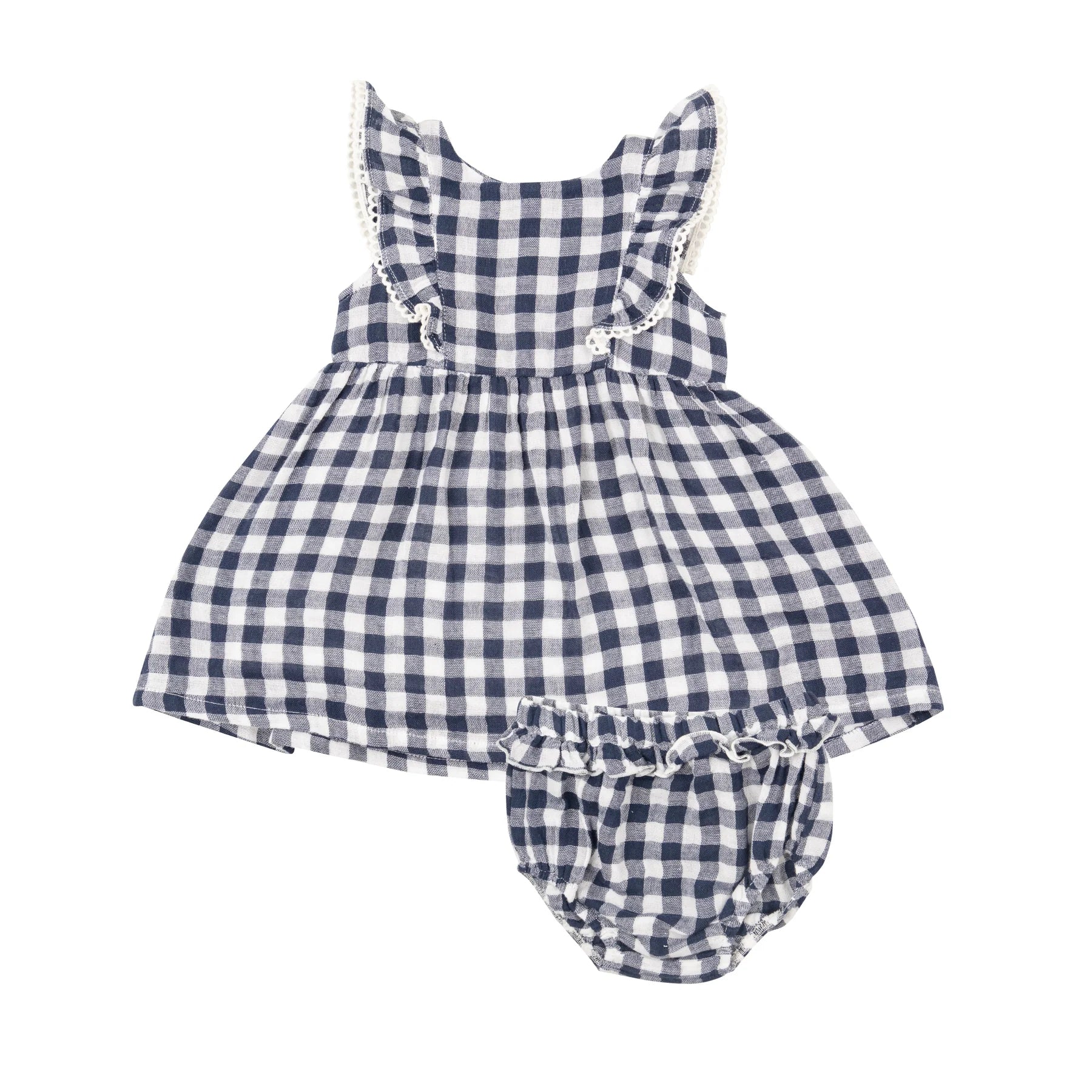 Gingham Navy Dress Set