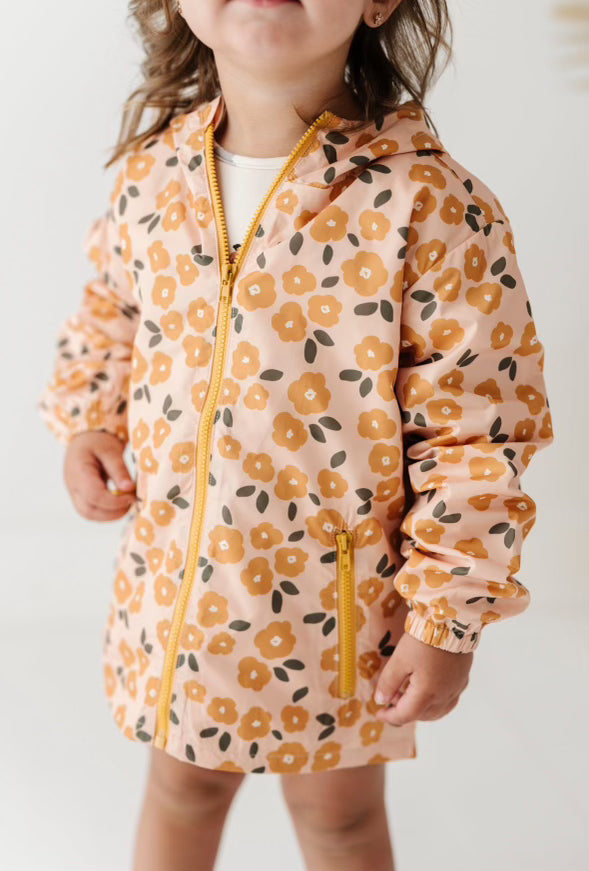 Gold Floral Rain Coat