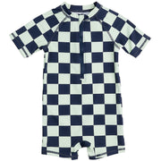 Checkered Romper Swimsuit