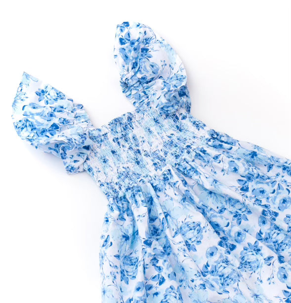 Hibiscus Rose Smock Dress