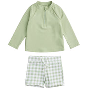 Green Plaid 2pc Swim Set