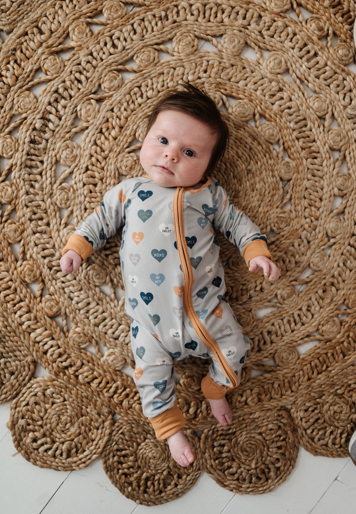 Footless Heart Romper with Hearts