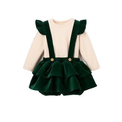 Velvet Ruffle Bloomer & Bodysuit