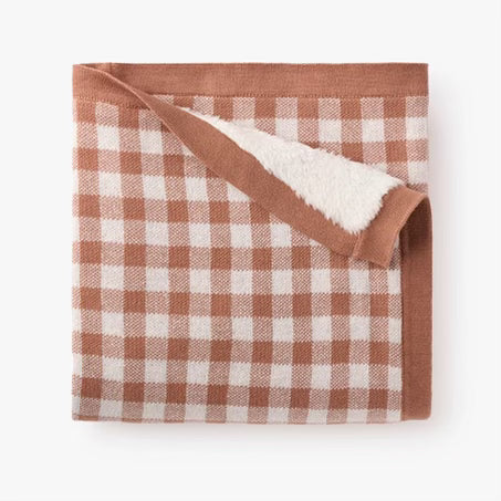 Gingham Fur Back Blanket