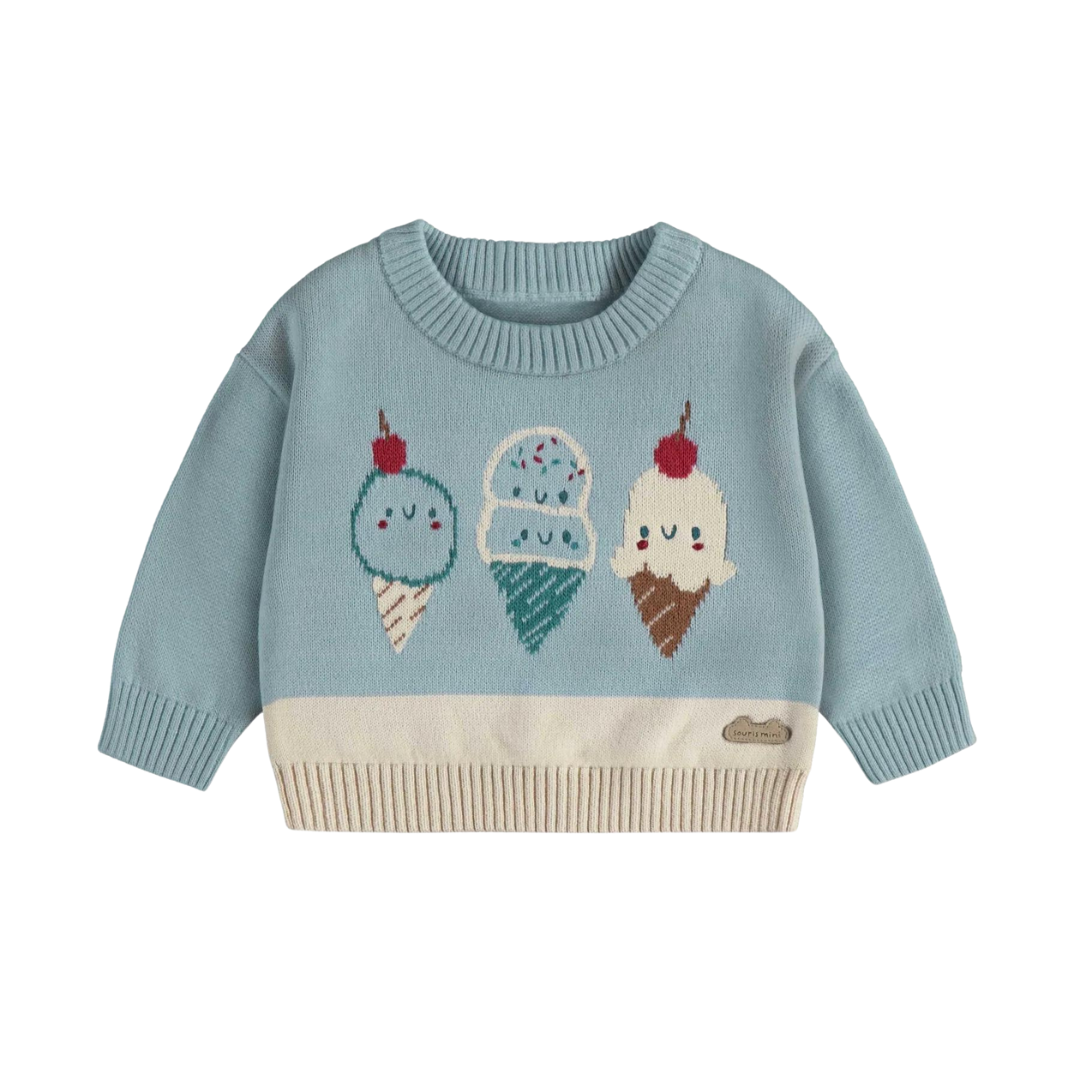 Long Sleeve Ice Cream Knit Sweater