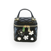 Quilted Bag with Floral Charms