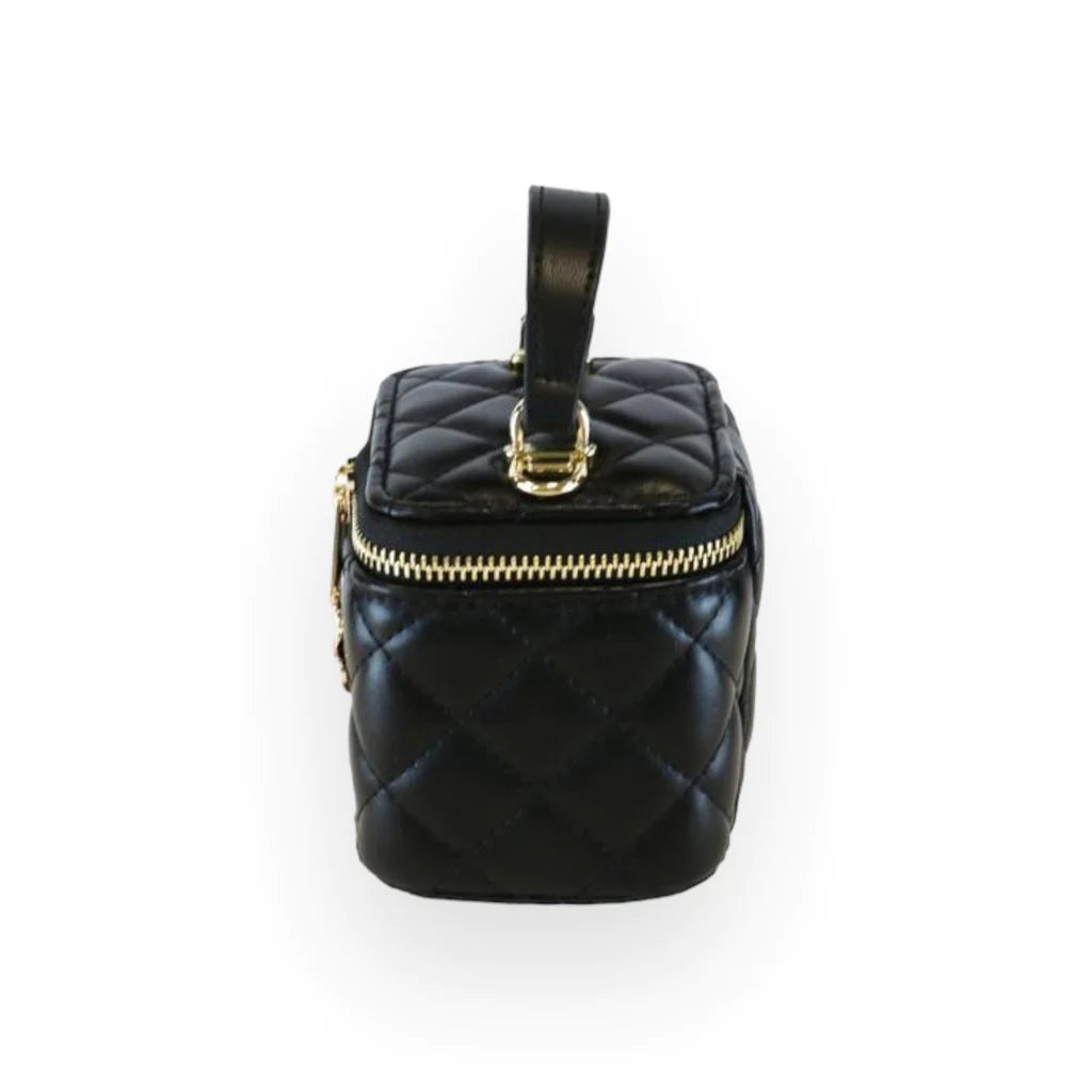 Quilted Bag with Floral Charms