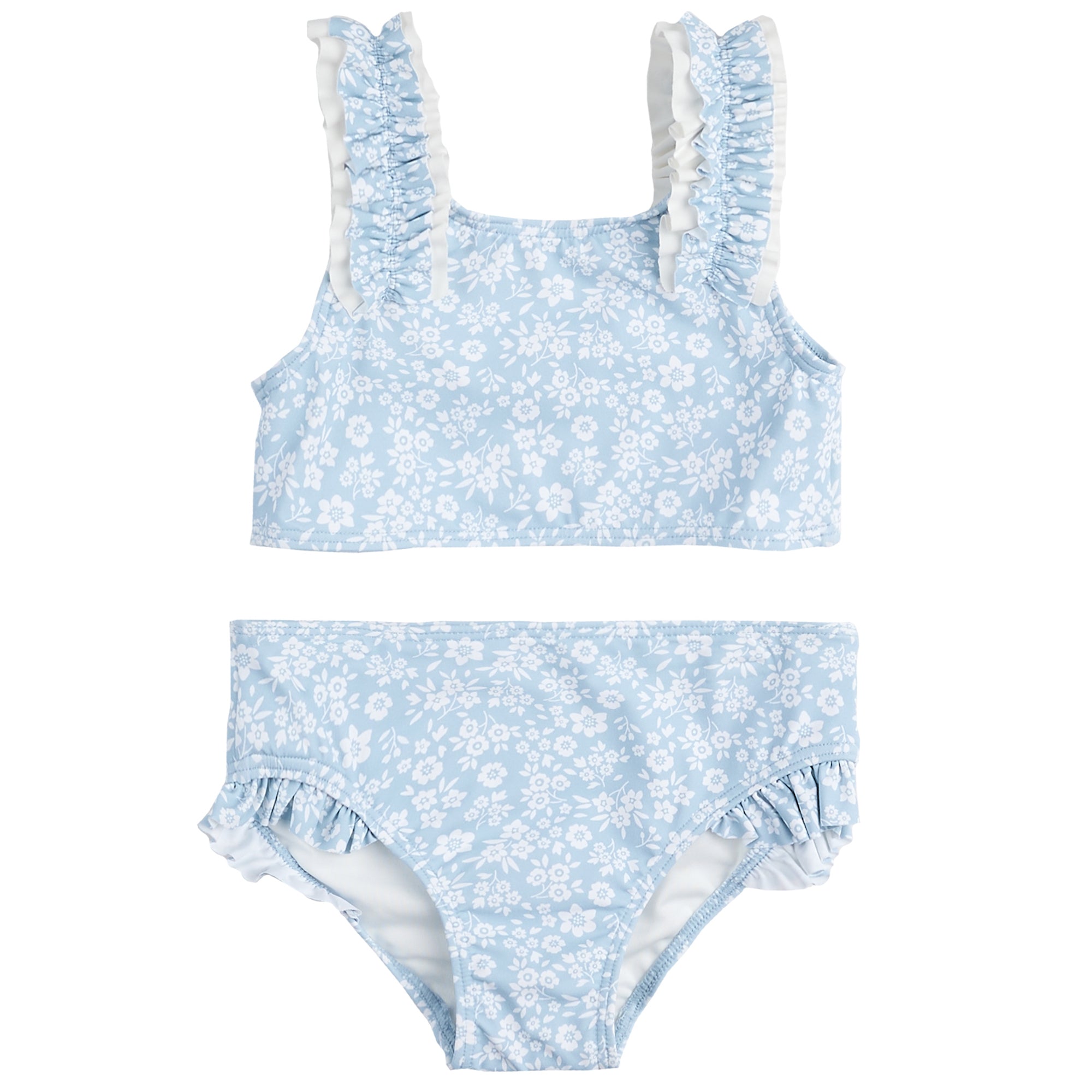 Sky Blue Floral Swim Set