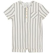 Striped Linen Henley Romper