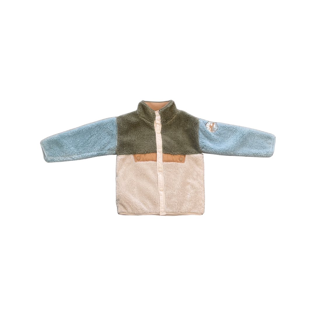 Plush Green Color Block Jacket