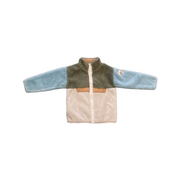 Plush Green Color Block Jacket